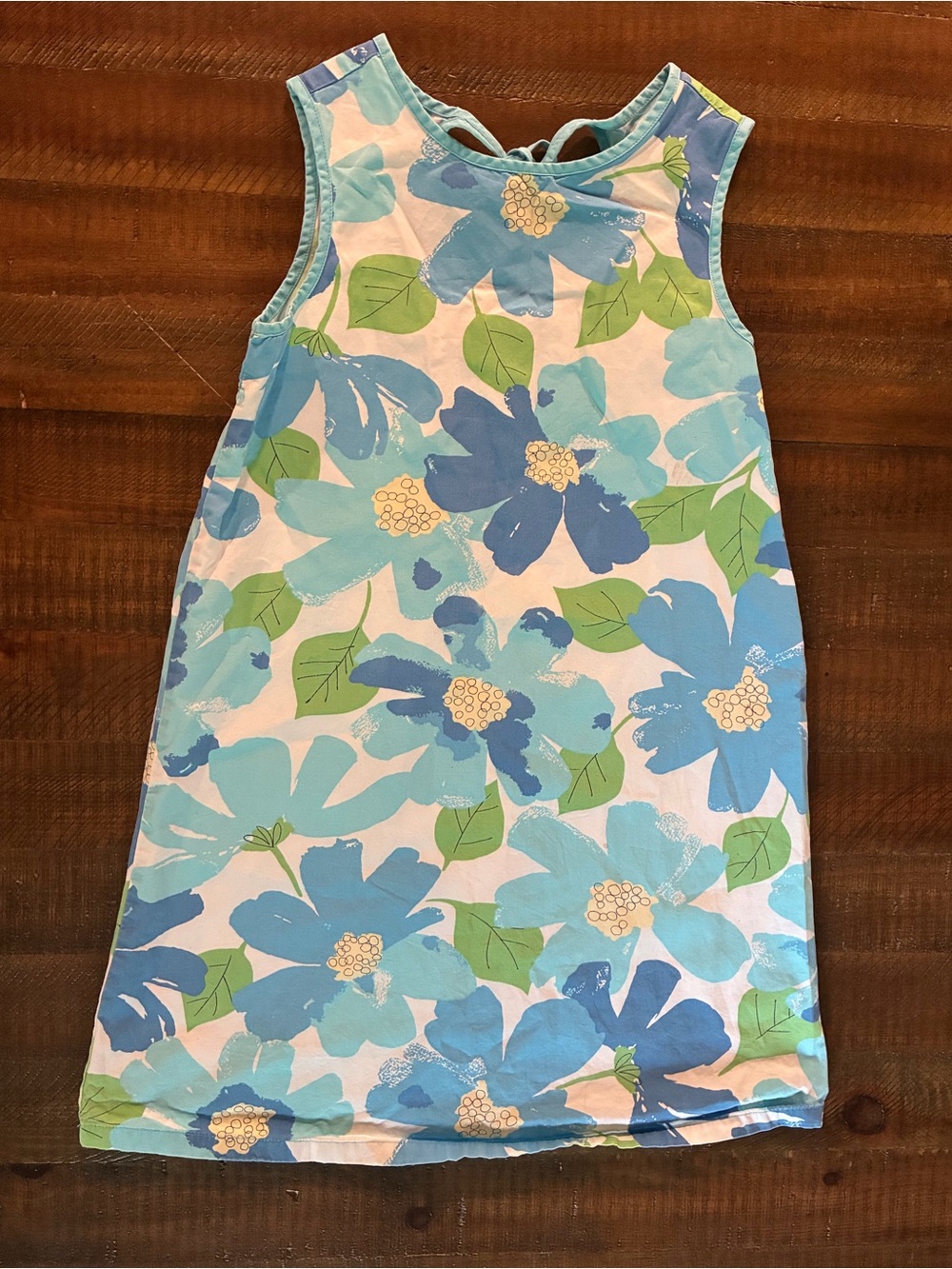 Gymboree Blue and Green Floral Sleeveless Dress
